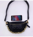 Women's Fanny Pack High Waist Bag Thick Chain Shoulder Crossbody Chest Bag