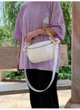 Women's Fanny Pack High Waist Bag Thick Chain Shoulder Crossbody Chest Bag
