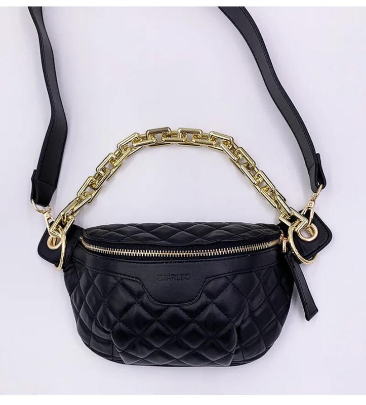 Women's Fanny Pack High Waist Bag Thick Chain Shoulder Crossbody Chest Bag