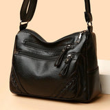Women's Soft Leather Shoulder Bag Large Capacity Crossbody Tote Bag