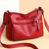 Women's Soft Leather Shoulder Bag Large Capacity Crossbody Tote Bag
