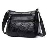 Brown PU Leather Women's Crossbody Bag with Pockets