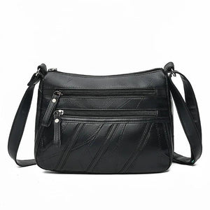 Brown PU Leather Women's Crossbody Bag with Pockets