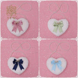 Heart Shape Plush Crossbody Bag with Pearl Chain for Women