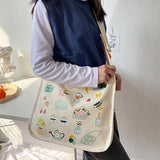 Preppy Style Cartoon Printed Shoulder Bag Women's Handbag