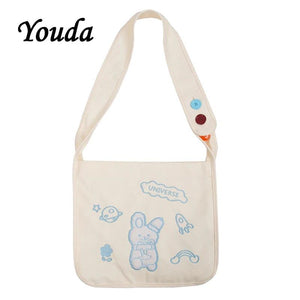 Classic Women Canvas Crossbody Bags for Ladies Casual Style Handbag