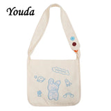 Classic Women Canvas Crossbody Bags for Ladies Casual Style Handbag