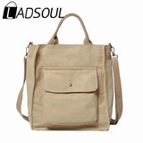LADSOUL Casual Tote Bag For Women Shoulder Handbag Canvas Cross