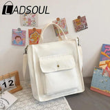 LADSOUL Casual Tote Bag For Women Shoulder Handbag Canvas Cross