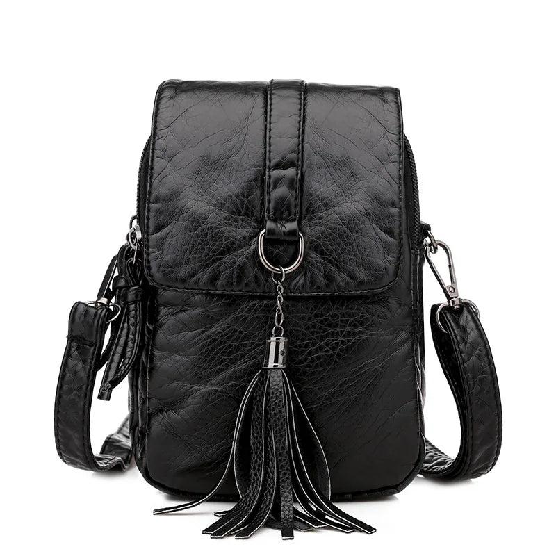 Women's Phone Bag Flip Buckle Mini Messenger Bag PU Leather Shoulder Bag