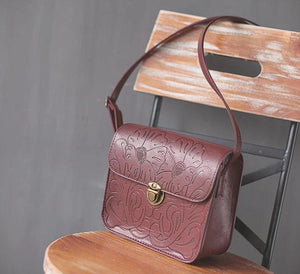 Vintage Retro Square Shoulder Bag with Buckle