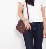 Vintage Retro Square Shoulder Bag with Buckle