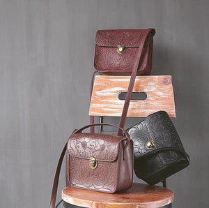 Vintage Retro Square Shoulder Bag with Buckle