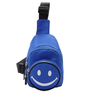Kids Smiling Face Messenger Bag Boys Girls Backpack Chest Baby Bag