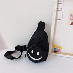 Kids Smiling Face Messenger Bag Boys Girls Backpack Chest Baby Bag