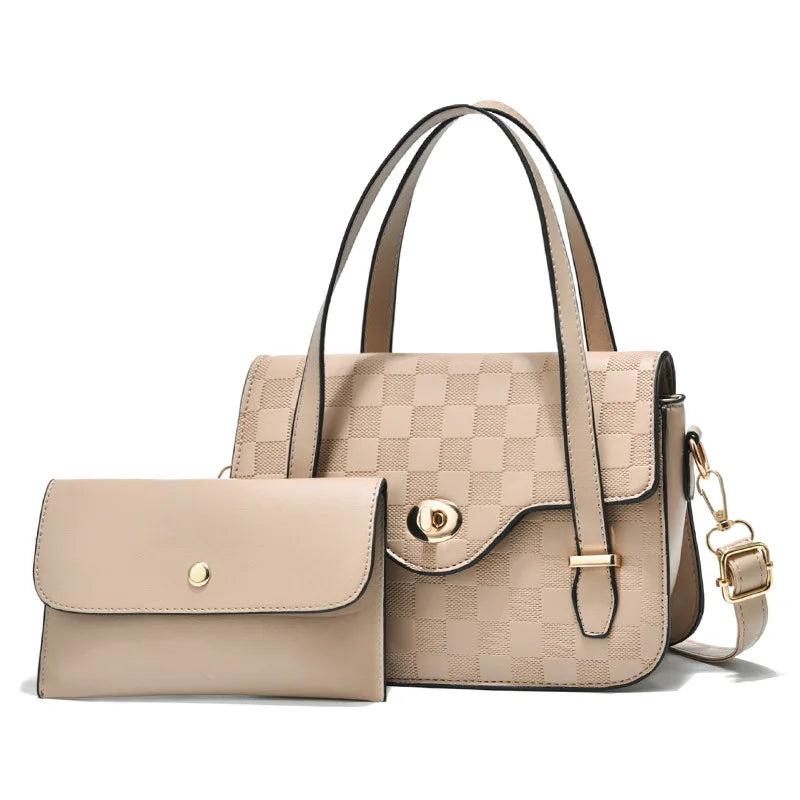 Plaid Shoulder Bag Lock Mother Bag Female