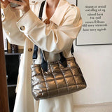 Large Capacity Nylon Shoulder Bags Women Handbags Winter Down Crossbody Bag