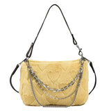 Soft Plush Underarm Handbag with Multi-layer Chains for Travel