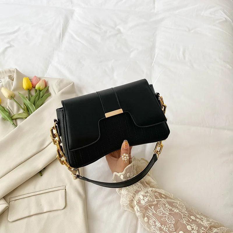 PU Female Niche Chain Belt Bag Portable Messenger Bag Large Capacity