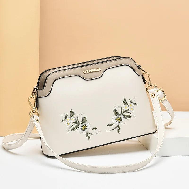 Embroidered Handbag Women Versatile Crossbody Bag