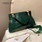 Vintage Leather Crossbody Shoulder Bag Large Capacity