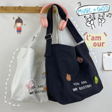 Women Shoulder Bag School Picnic Travel Umbrella Water Bottle Storage Tote