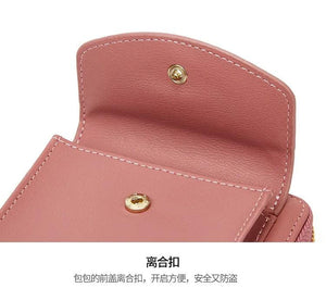 Retro Card Bag Shoulder Messenger Ladies Wallet Zipper Soft Casual Hand Bag