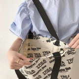 Large Capacity Shoulder Bag INS Letters Canvas Shopping