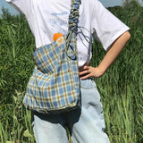 Plaid Crossbody Bag Large Capacity Women's Handbag