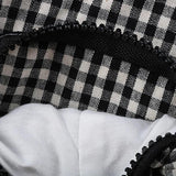 Plaid Baseball Cap Shoulder Bag with Embroidery Letter