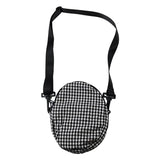 Plaid Baseball Cap Shoulder Bag with Embroidery Letter