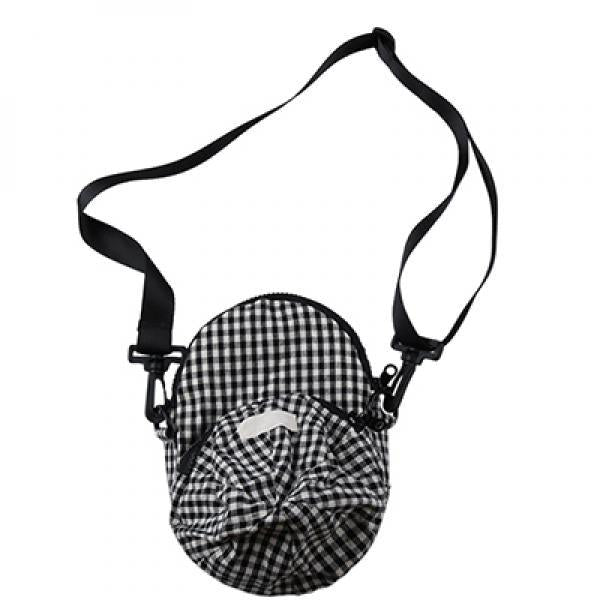 Plaid Baseball Cap Shoulder Bag with Embroidery Letter