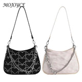 Hearts Embroidery Women Underarm Bags Handbags Tote Female Travel Shoulder Bags