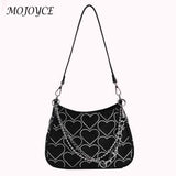 Hearts Embroidery Women Underarm Bags Handbags Tote Female Travel Shoulder Bags