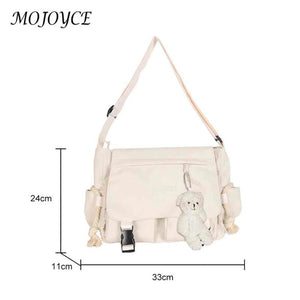 Harajuku Crossbody Bag Nylon Messenger Pouch High School Book Bag