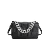 Crack Print Silver Chain Shoulder Bag