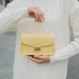 Pearl Chain Jelly Bag Crossbody Small Square Bag