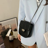 Women's Small Shoulder Crossbody Bag PU Leather Messenger Chain Handbag