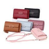 PUOU Small Summer Shoulder Bag Daily Use Card Holder PU Leather Cellphone Purses