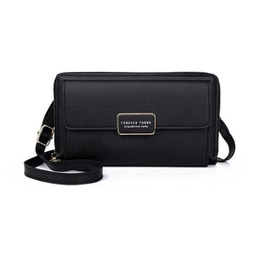 PUOU Small Summer Shoulder Bag Daily Use Card Holder PU Leather Cellphone Purses