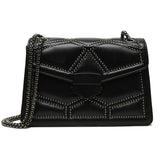 Vintage Rivet Chain Crossbody Bags for Women Handbags Ladies Shoulder Messenger