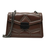 Vintage Rivet Chain Crossbody Bags for Women Handbags Ladies Shoulder Messenger