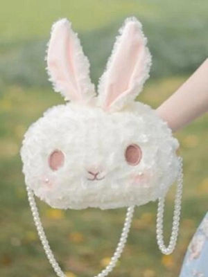 Lolita Mother Shoulder Bag Rabbit Plush Original Pearl Chain Messenger