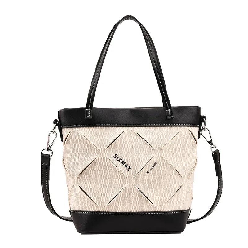 Canvas Shoulder Crossbody Bags Small Tote Bag Bucket Female Handbag