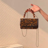 Vintage Amber Patent Leather Large Capacity Women's Bag