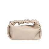 Retro Pleated Shoulder Bag in Soft Leather