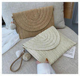 Straw Crossbody Envelope Bag Summer Shoulder Clutch Beach Handbag