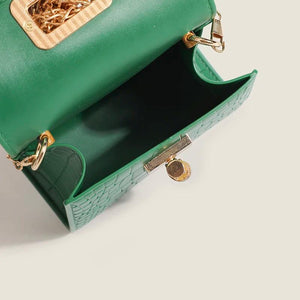 Crocodile Pattern Shoulder Bag Ladies PU Leather Purse Square Bag