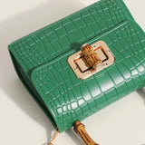 Crocodile Pattern Shoulder Bag Ladies PU Leather Purse Square Bag