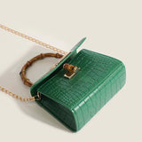Crocodile Pattern Shoulder Bag Ladies PU Leather Purse Square Bag